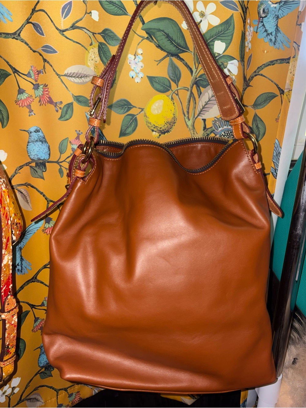 Dooney & Bourke Brown Leather Shoulder Bag - Picture 2 of 5